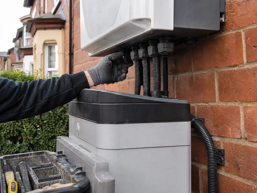 Cabling between a hybrid inverter and a home battery, Derby